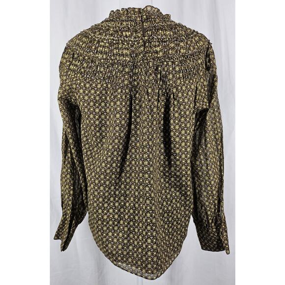 REBECCA TAYLOR WOMEN'S BROWN PAISLEY PATTERN BLOUSE TOP STYLE 721 947 8795 - Picture 2 of 13